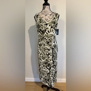 INC Olive and White Midi Dress